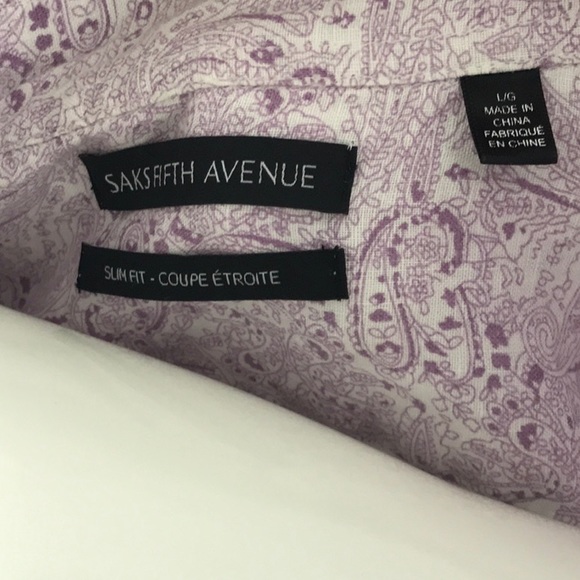 Men’s Paisley Saks Fifth Ave Linen Shirt. Make an offer! - Picture 4 of 4